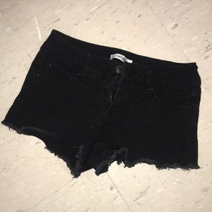 Black jean shorts